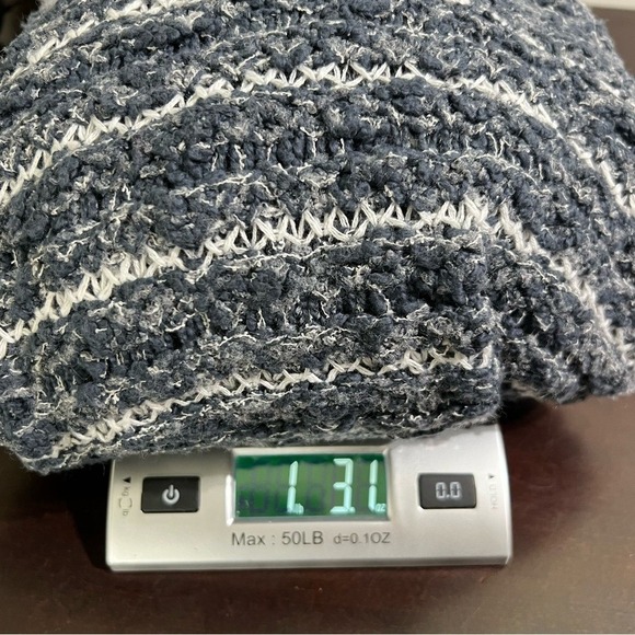 Moth Anthropologie Knit Sweater Neutral Gray Stripe XS/S Cozy Chunky Cabincore - Picture 11 of 11